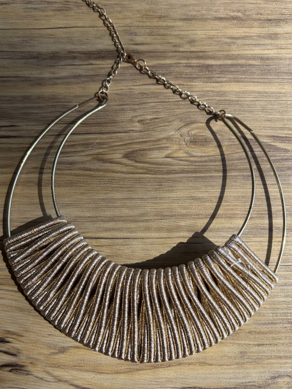 vintage gold rope chunky statement necklace choker elegant night out unique